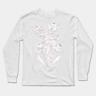 helenium flowers drawing Long Sleeve T-Shirt